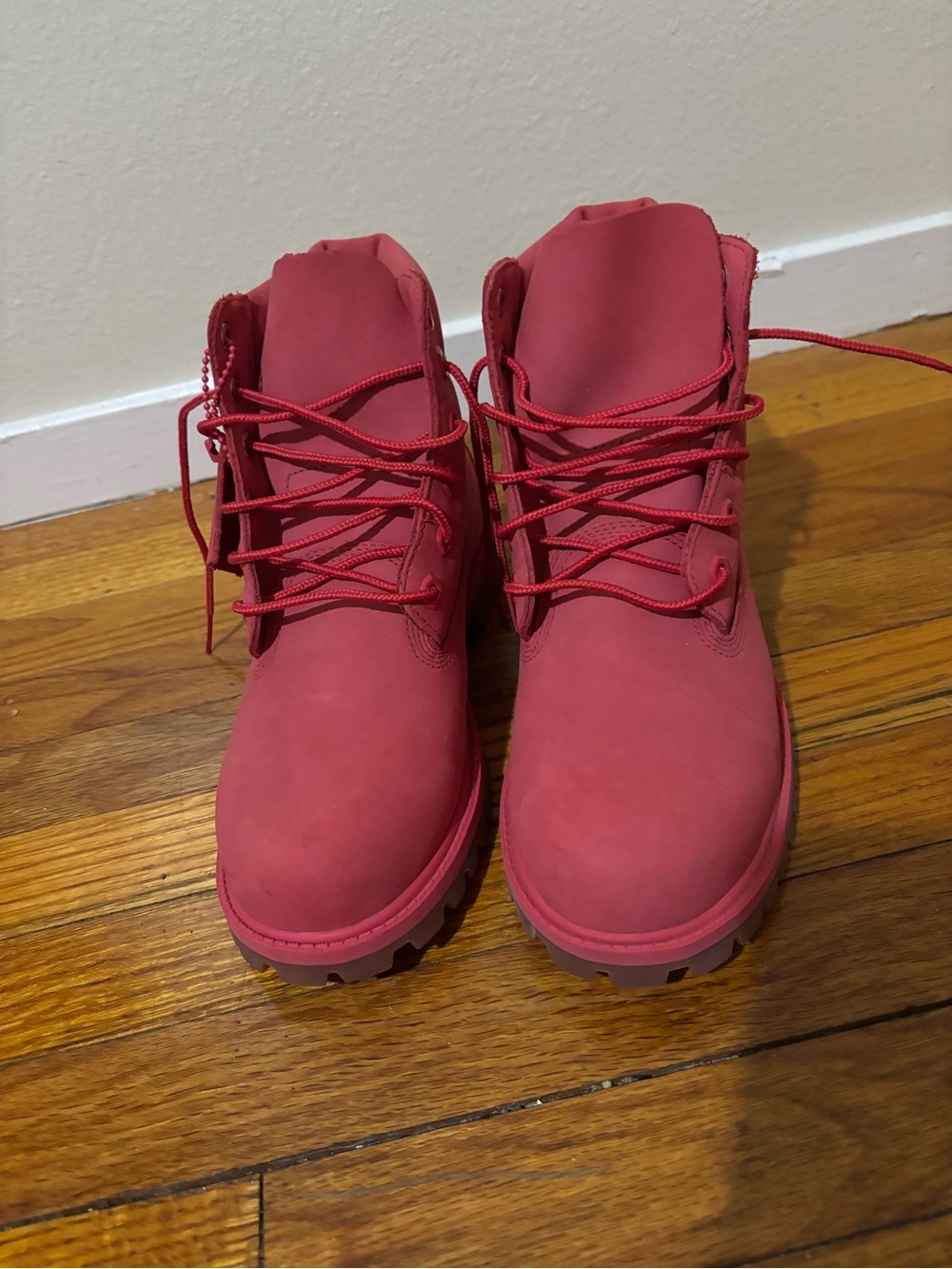 Timberland Women's Coral Pink Lace-Up Boots